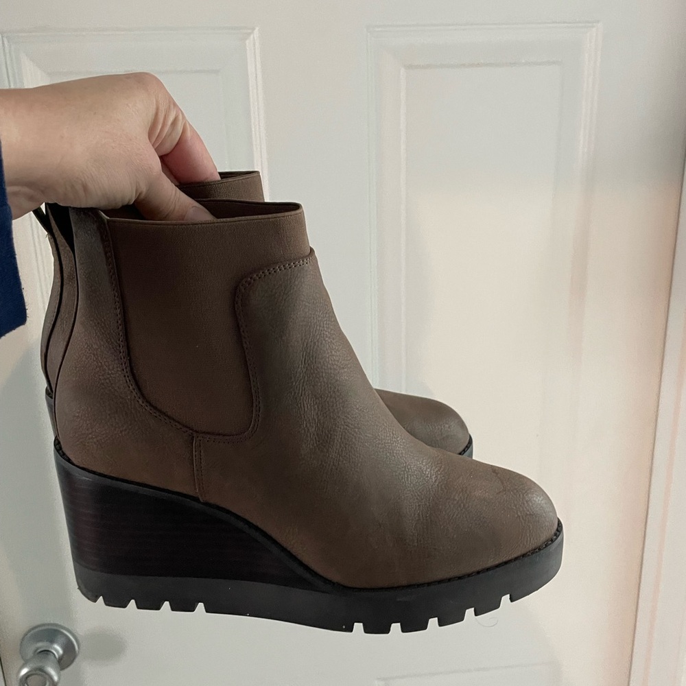 Brown Wedge Ankle Boots